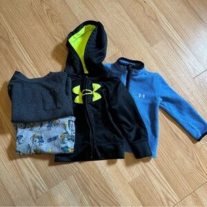 Under armor 2T bundle jacket pullover with cat & jack long sleeve tee truck tee
